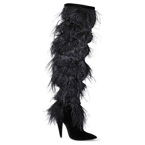 Saint Laurent Yeti Feather Over The Kn